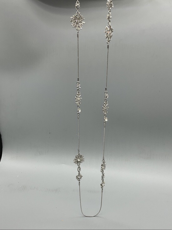 Ann Taylor Jewelry - Ann Taylor Silver Floral Station Long Necklace